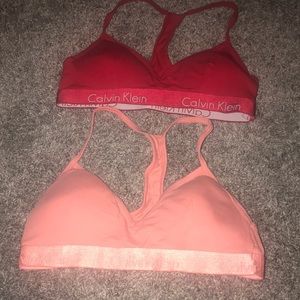 Set of 2 Calvin Klein cotton racer back bras.